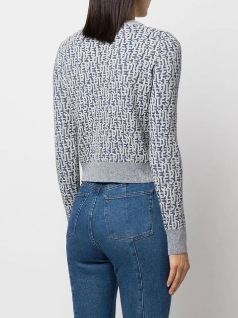 Diesel logo-jacquard knitted jumper - Black