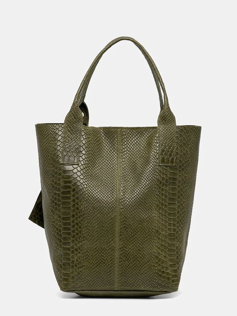 Answear.LAB torebka skórzana kolor zielony