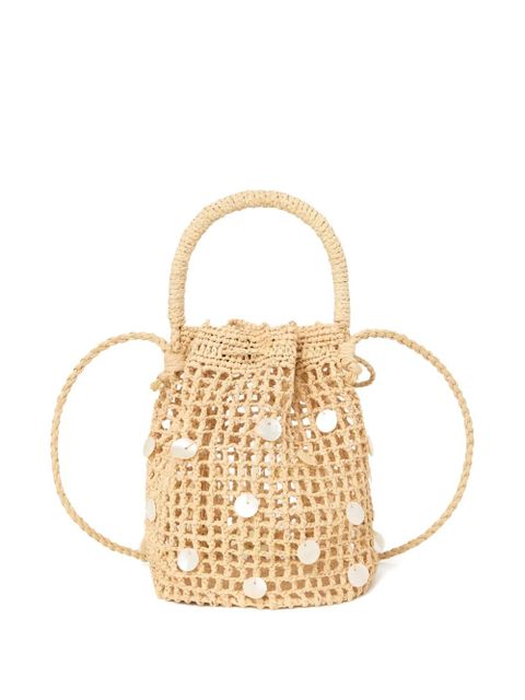 Alanui Precious Moments raffia tassel-detail bucket bag - Neutrals