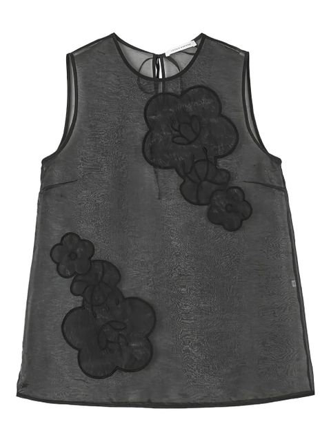 Cecilie Bahnsen Alba flower-embellishment top - Black - zdjęcie produktu nr 2