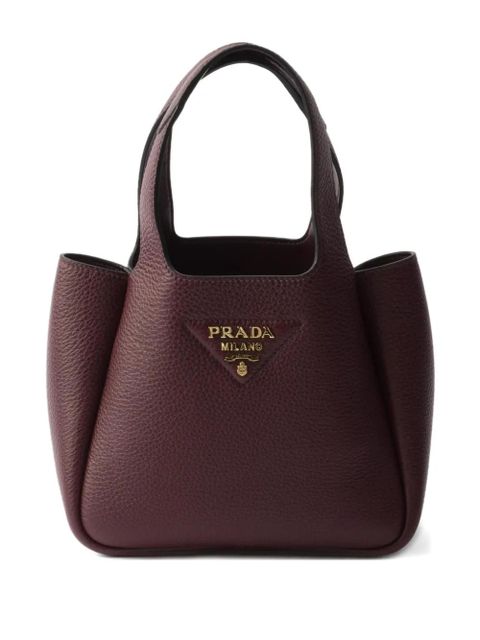 Prada leather top-handle mini bag - Red - zdjęcie produktu nr 1