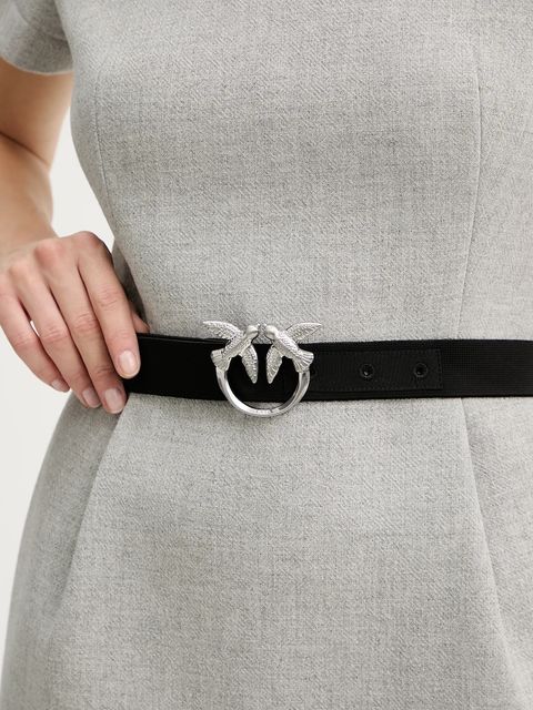 Pinko sukienka z dodatkiem wełny kolor szary mini rozkloszowana 106084 A2ZQ