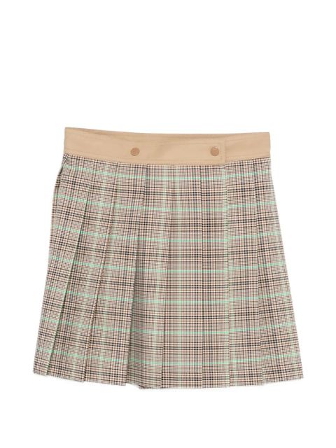 Moncler pleated checkered mini skirt - Brown - zdjęcie produktu nr 1
