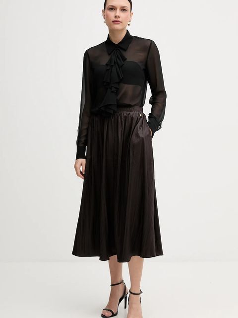 Sisley koszula damska kolor czarny regular z kołnierzykiem klasycznym 5NOXLQ09T - zdjęcie produktu nr 2