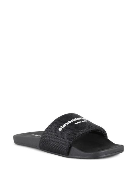 Alexander Wang logo-embossed pool sandals - Black - zdjęcie produktu nr 2