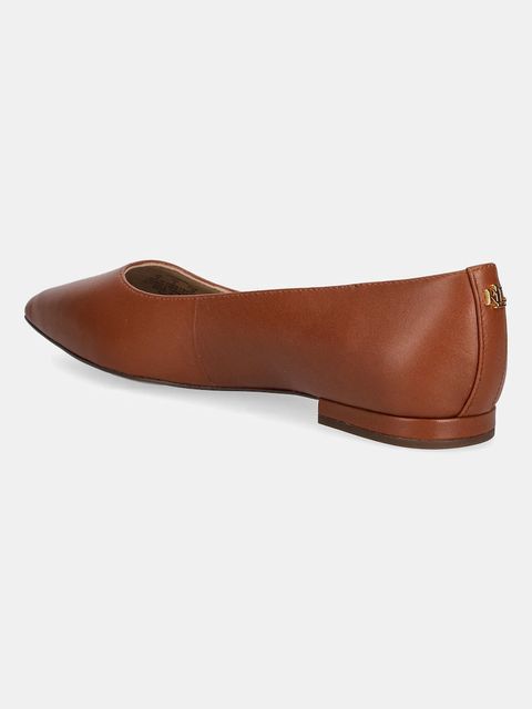Lauren Ralph Lauren baleriny skórzane Londyn kolor brązowy 802P09039002