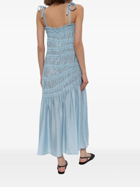 Tory Burch shirred midi dress - Blue - zdjęcie produktu nr 2