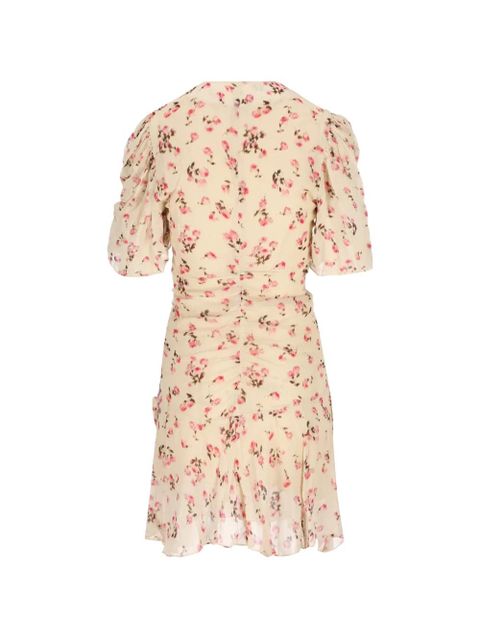 ISABEL MARANT floral-print ruched midi dress - Neutrals