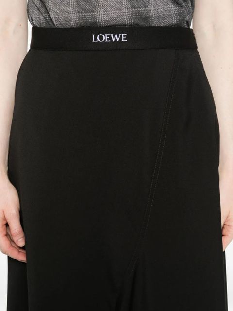 LOEWE asymmetric midi skirt - Black