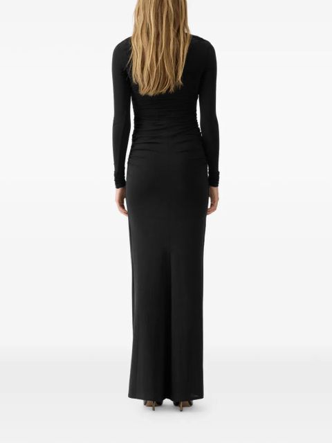 Jacquemus The Rita long-sleeve V-neck maxi dress - Black