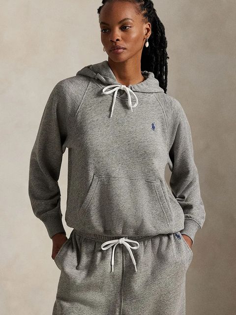 Polo Ralph Lauren bluza damska kolor szary z kapturem gładka 211971691 - zdjęcie produktu nr 1