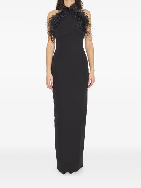 The Attico feather strap maxi dress - Black - zdjęcie produktu nr 1