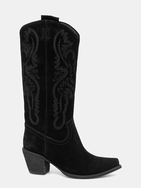 Jeffrey Campbell kowbojki zamszowe RANCHER-K kolor czarny na słupku 52236-L10 - zdjęcie produktu nr 2