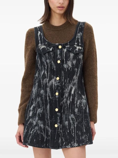 GANNI brushed-finish mini dress - Black