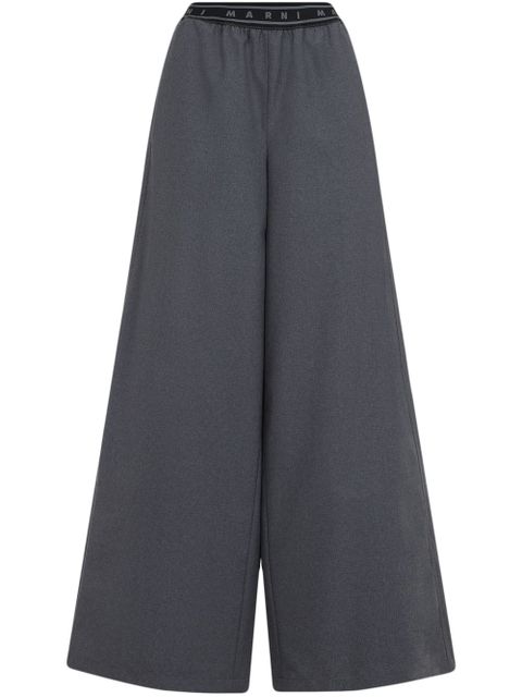 Marni logo-band wool trousers - Grey - zdjęcie produktu nr 1
