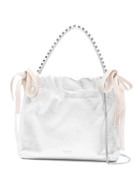 Jimmy Choo mini embellished drawstring tote bag - Silver - zdjęcie produktu nr 1