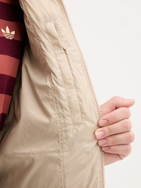 adidas Originals kurtka Short Puffer kolor beżowy zimowa JX2947