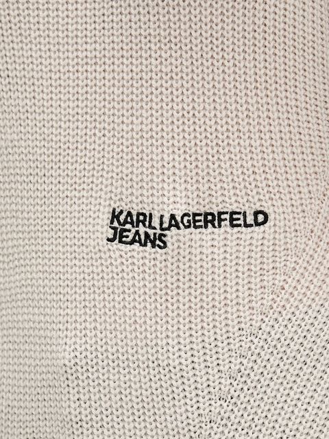 Karl Lagerfeld Jeans sweter z wełną damski kolor beżowy z golfem A4W18020