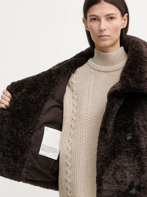 Marc O'Polo płaszcz kolor brązowy 510607870241