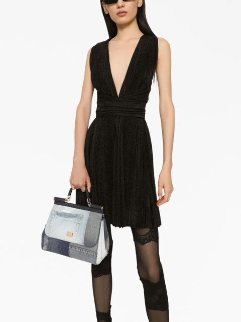 Dolce & Gabbana plissé halterneck minidress - Black