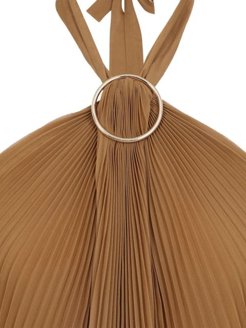 Max Mara ring-detail plissé-effect blouse - Neutrals