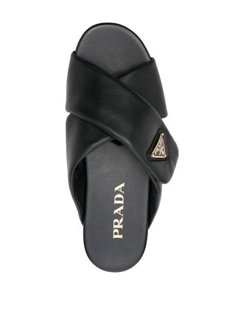 Prada Padded nappa leather slides - Black