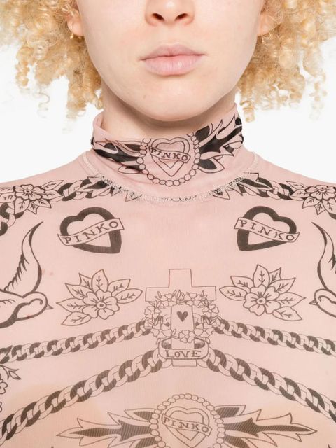 PINKO printed high-neck top - Neutrals - zdjęcie produktu nr 2