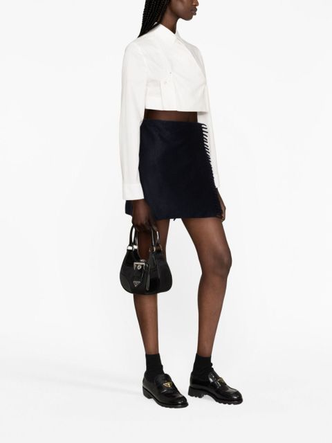 Prada scarf-style cashmere miniskirt - Blue