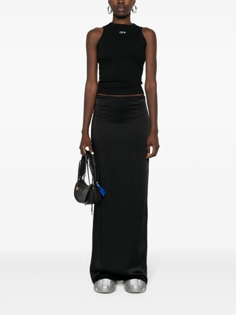 Off-White logo-embroidered ribbed tank top - Black - zdjęcie produktu nr 2