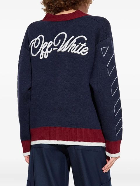 Off-White Varsity jacquard cardigan - Blue