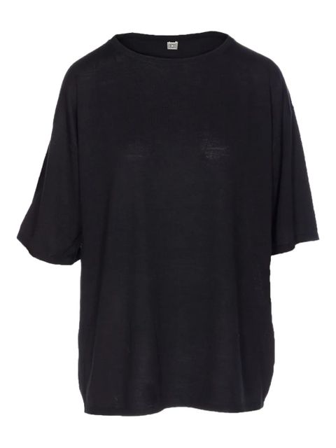 TOTEME crew-neck short-sleeves T-shirt - Black