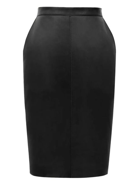 Saint Laurent Cassandre leather pencil skirt - Black - zdjęcie produktu nr 1