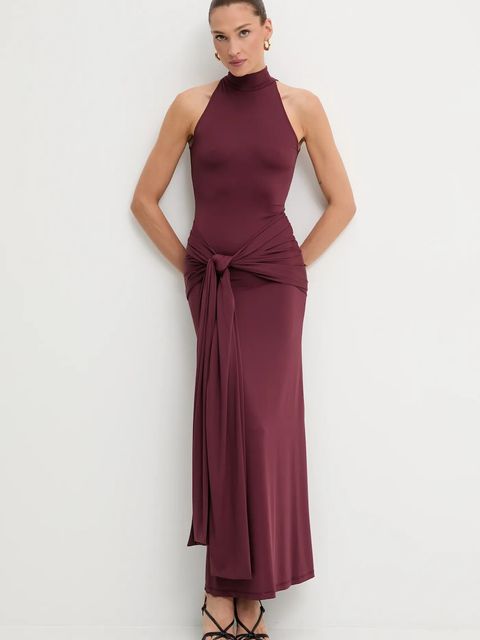 Bardot sukienka kolor bordowy maxi dopasowana 60102DB - zdjęcie produktu nr 2