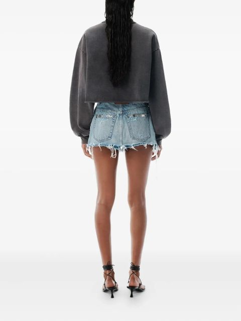 Alexander Wang embroidered-logo cropped sweatshirt - Grey - zdjęcie produktu nr 2