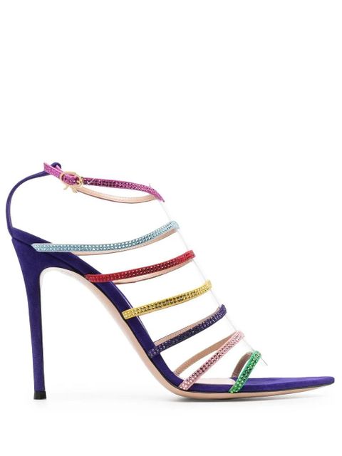 Gianvito Rossi Mirage 105mm crystal-embellished sandals - Purple - zdjęcie produktu nr 1