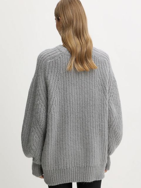 Rotate sweter z dodatkiem wełny damski kolor szary 114641039