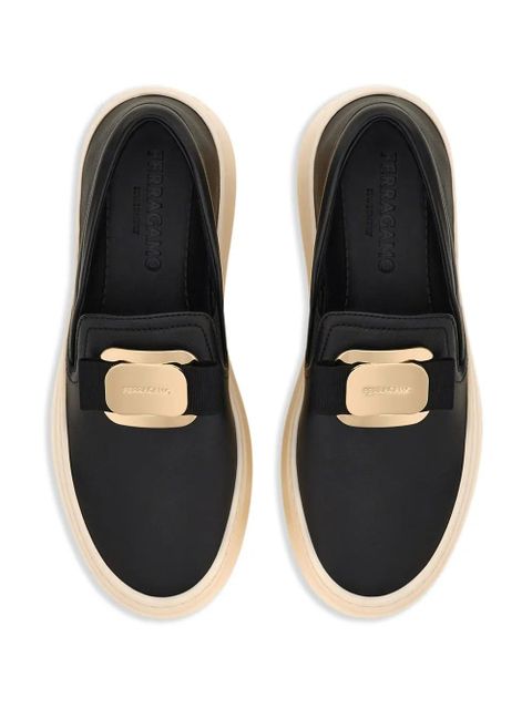 Ferragamo New Vara plate slip-on sneakers - Black