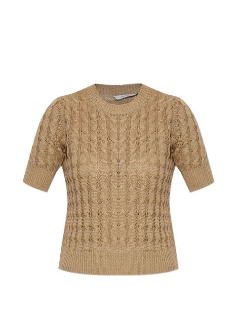 Max Mara short-sleeve cable-knit top - Neutrals - zdjęcie produktu nr 1