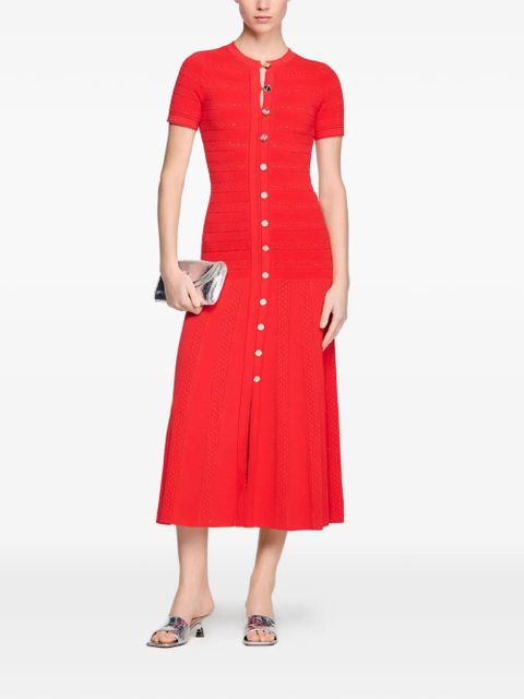 SANDRO midi button-up dress - Red - zdjęcie produktu nr 2