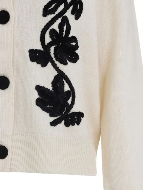 Jil Sander floral-embroidered cardigan - Neutrals