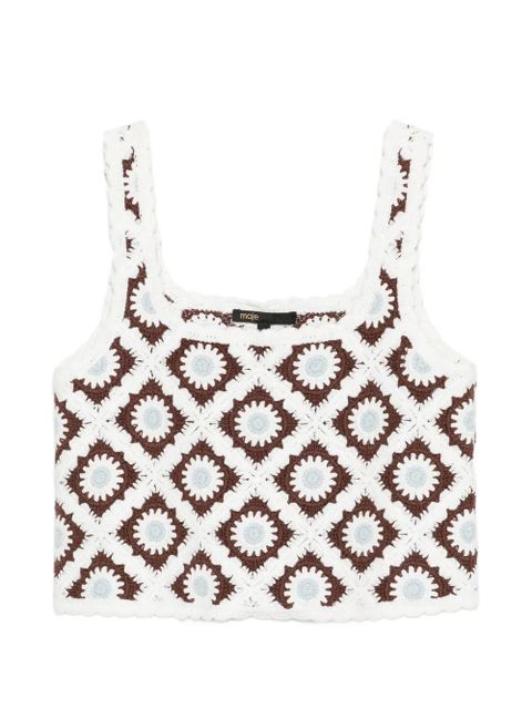 Maje floral-embroidered crochet top - White - zdjęcie produktu nr 1