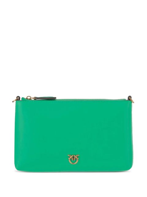 PINKO logo-plaque zip clutch bag - Green - zdjęcie produktu nr 1