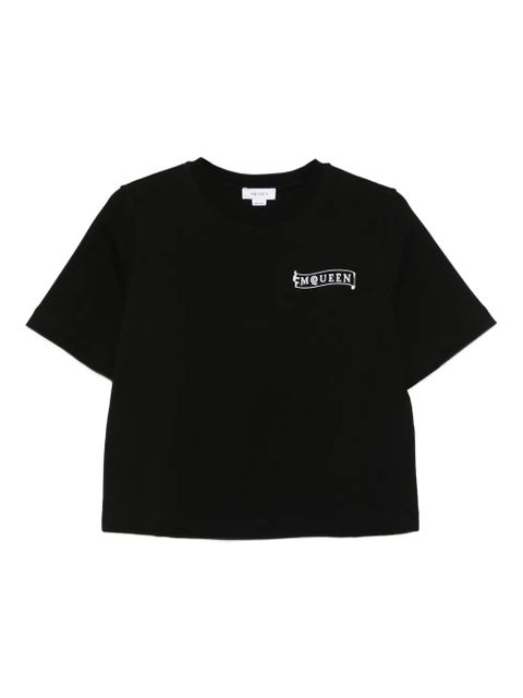 Alexander McQueen logo-embroidered short-sleeve T-shirt - Black - zdjęcie produktu nr 1