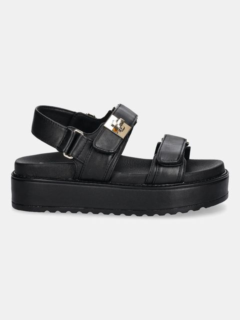 Steve Madden sandały skórzane Bigmona damskie kolor czarny na platformie SM11003458
