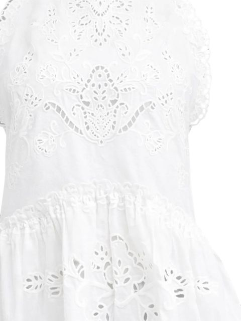 FARM Rio scallop-trim mini dress - White - zdjęcie produktu nr 2