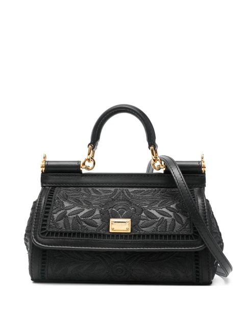 Dolce & Gabbana small Sicily floral-embroidered tote bag - Black - zdjęcie produktu nr 1