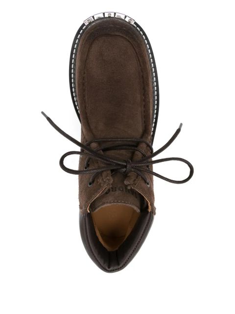 SANDRO 45mm lace-up suede boots - Brown