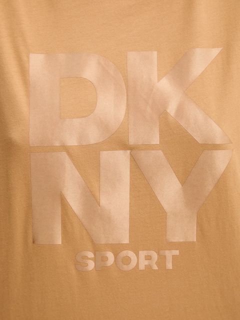 Dkny t-shirt bawełniany damski kolor brązowy DP5T1470