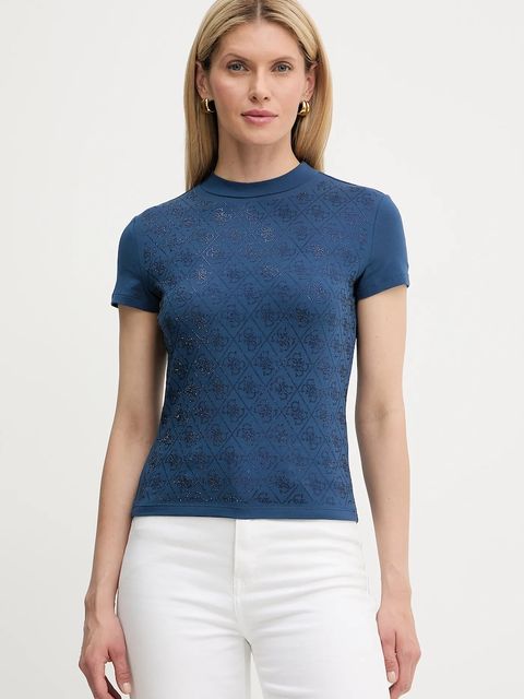 Guess t-shirt damski kolor niebieski W4BI26 J1314 - zdjęcie produktu nr 1