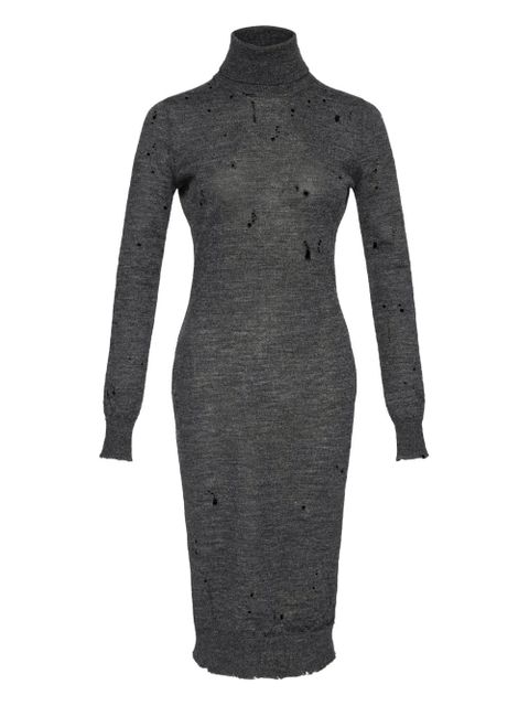 MM6 Maison Margiela turtleneck ribbed dress - Grey - zdjęcie produktu nr 1
